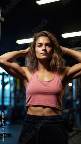 Strong Woman In A Fitness Setting Determined , Background Image, Best Phone Wallpapers