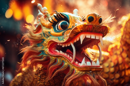Desfile de dragón celebrando la entrada del año nuevo en China. Tradición. Año del dragón.  © Carmen Martín J.