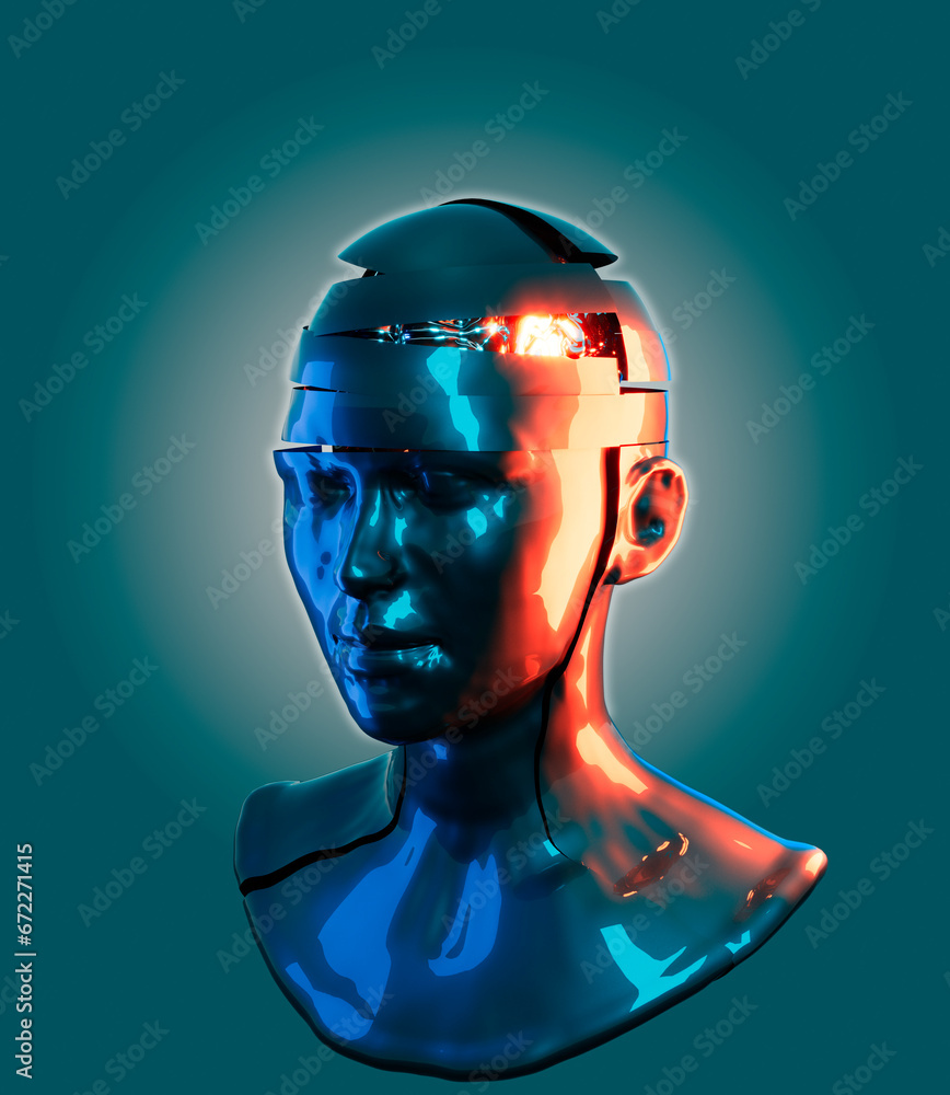 Memory lapses, forgetting things, degenerative disease. Brain problems. Parkinson and alzheimer desease. Mental health. Stroke, synapses and neurons interaction. Face side view. 3d rendering
Memory lapses, forgetting things, degenerative disease. Brain problems. Parkinson and alzheimer desease. Mental health. Stroke, synapses and neurons interaction. Face side view. 3d rendering