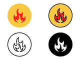 Illustration of burning fire vector icon illustration