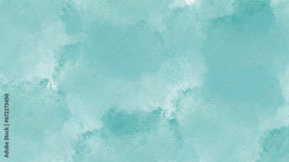 Background in a unique watercolor-style design, with shades of turquoise color