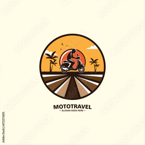 Scooter Logo Template with rider