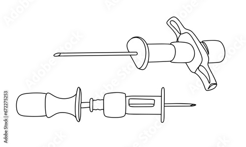 Bone marrow needle. One line