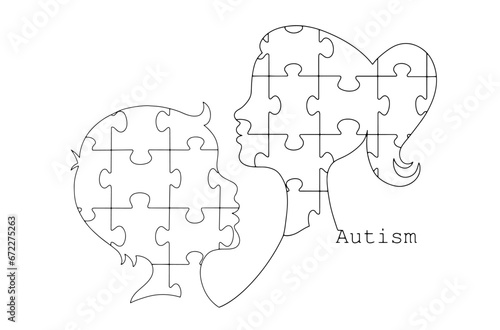 Early children's autism. Children. Puzzle. Autism.