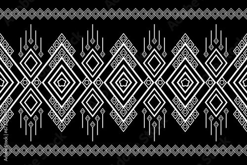 Oriental geometric pattern for clothing, fabric, vector illustration on dark background.