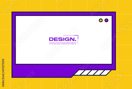 Landscape frame for video media player interface. Online stream futuristic technology style.
