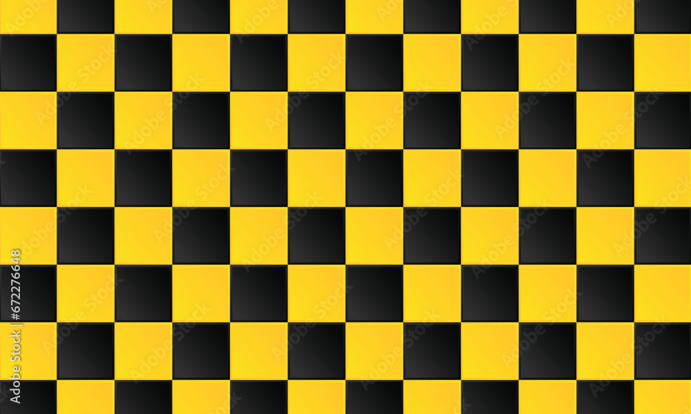 Seamless yellow and black cubes pattern. Taxi symbol background. Abstract square mosaic background. Vector illustration Seamless yellow and black cubes pattern. Taxi symbol background. Abstract square mosaic background. Vector illustration