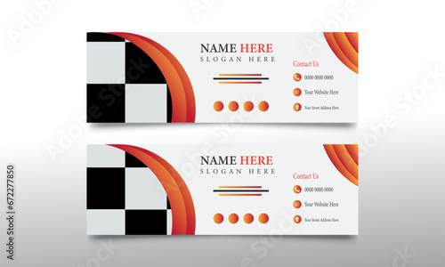 Email signature design or email footer and personal social media cover template