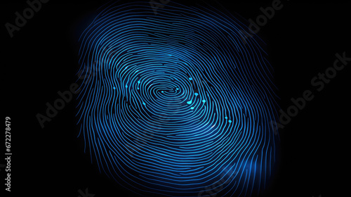 fingerprint is in the shape of a blue circle