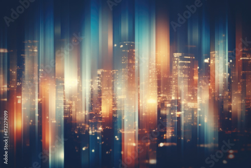 Abstract blurred night street lights background. Defocused image of a city street at night. © Jasmina