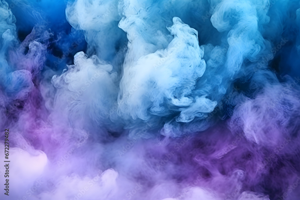 blue smoke background. 