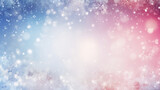  a blurry image of snow flakes on a blue and red background.  generative ai