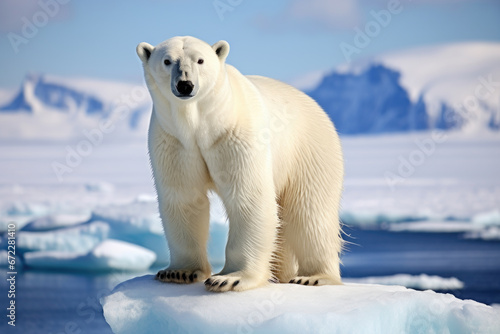 Magnificent polar bear on a glacier © Jasmina