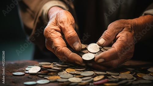 Hand old money coin person man people poor woman senior euro concept finance good. Money background habits old hand investment age pension broke education poverty business financial southeast problem photo