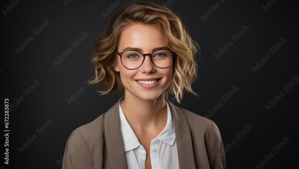 good look person in glasses and smile, generative AI