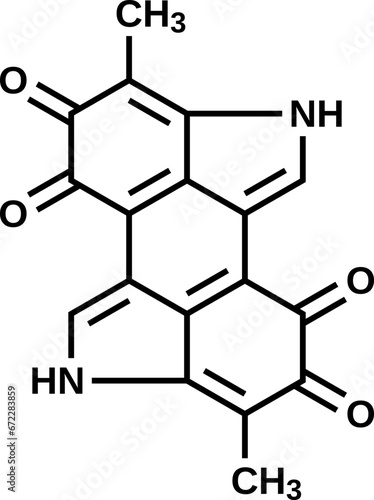 Melanin structural formula, vector illustration