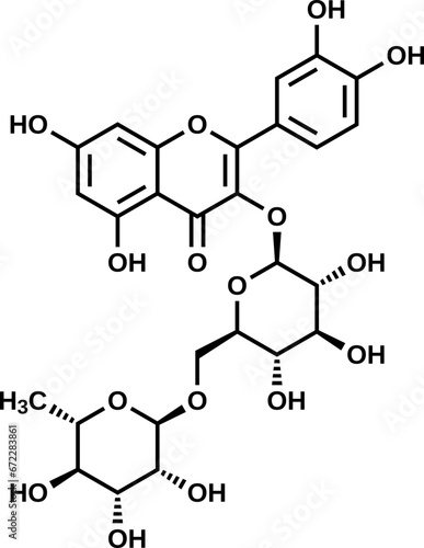 Rutin structural formula, vector illustration
