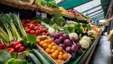 Bustling Market with Fresh Produce