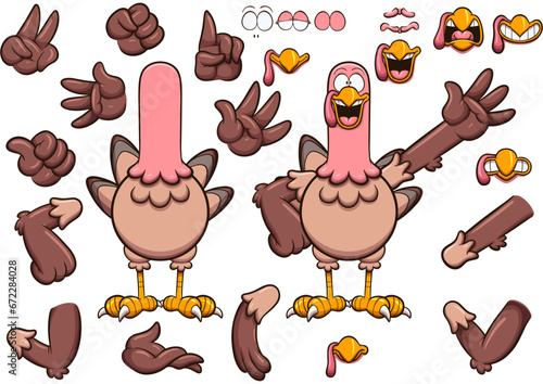 Cartoon Turkey Set. Vector illustration with simple gradients. © TheMaskedTooner