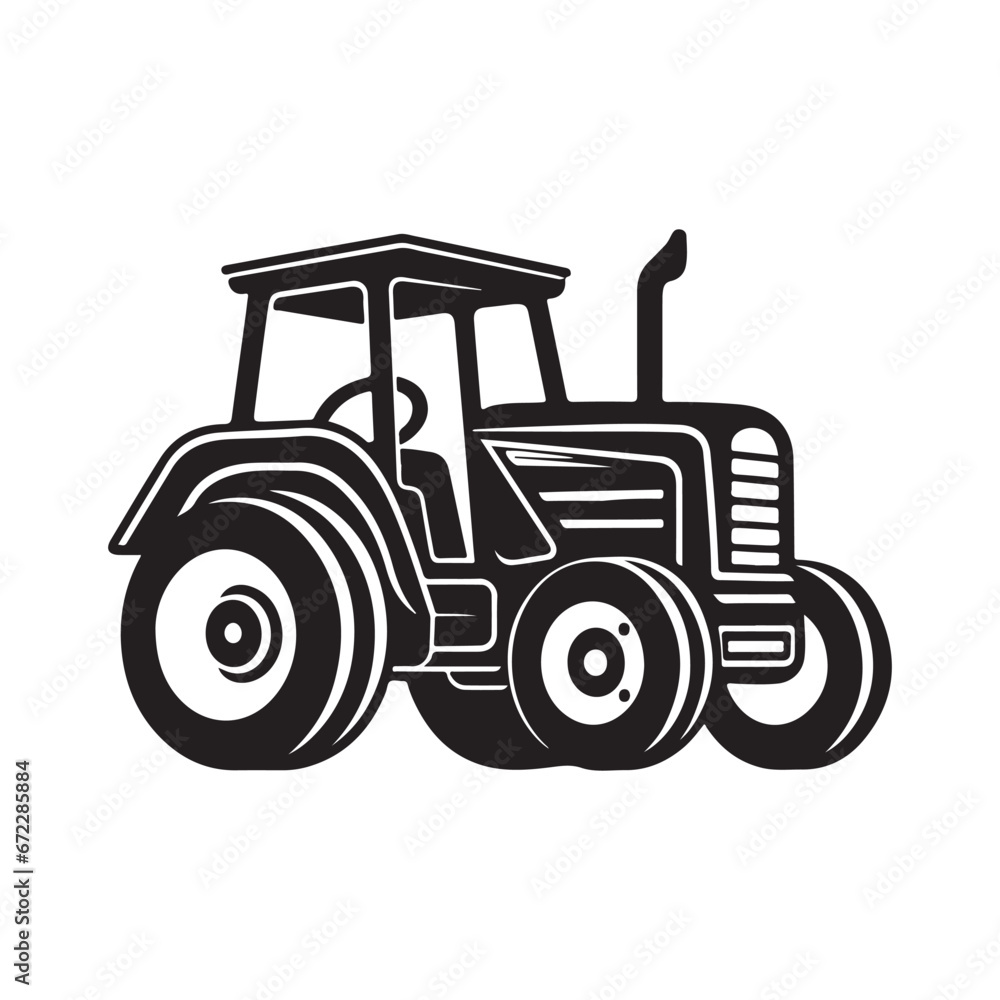 Tractor Image Vector, tractor on a white background