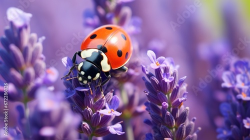 ladybug on flower  generated by AI