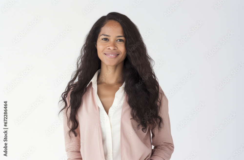 Portrait of a young beautiful African American woman with long hair Portrait of a young beautiful African American woman with long hair
