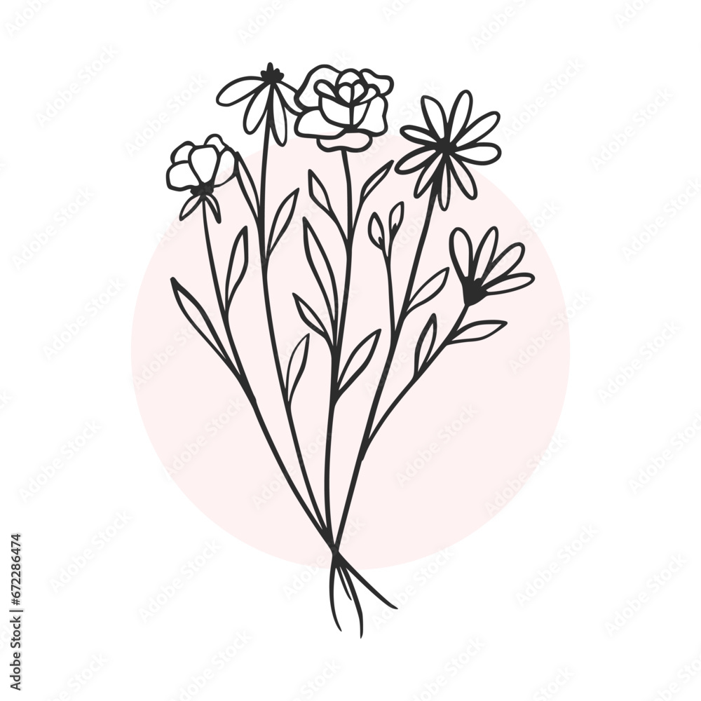 Wildflowers Clipart for wedding invitation Wildflowers Clipart for wedding invitation