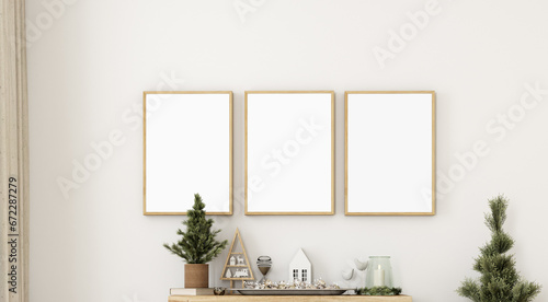 Mockup poster Christmas in living room