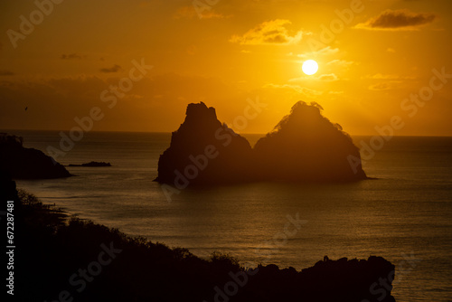 sunset over the sea in Fernando de Noronha
