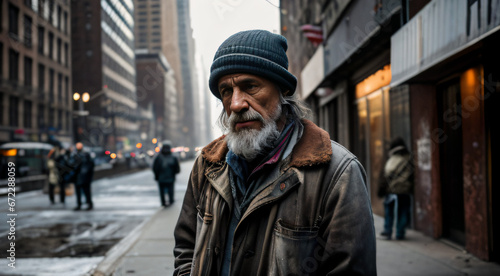 Viviendo en la Adversidad: Retrato de un Indigente Anciano