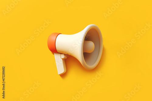 3d megaphone speaker or loudspeaker bullhorn for announce promotion, Ai Generated photo