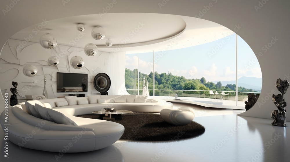 Fototapeta premium modern living room interior generated by AI