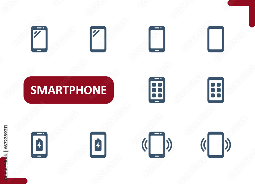Smartphone Icons. Mobile Phone, Telephone, Phone Call Icon