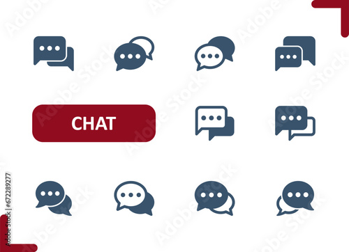 Chat Bubbles Icons. Speech Bubble, Message, Comment, Conversation, Talking Icon