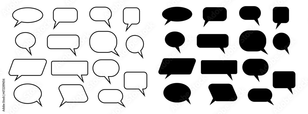 Speech bubble collection . Cloud speech bubbles collection. Black speech bubble . Vector illustration Speech bubble collection . Cloud speech bubbles collection. Black speech bubble . Vector illustration