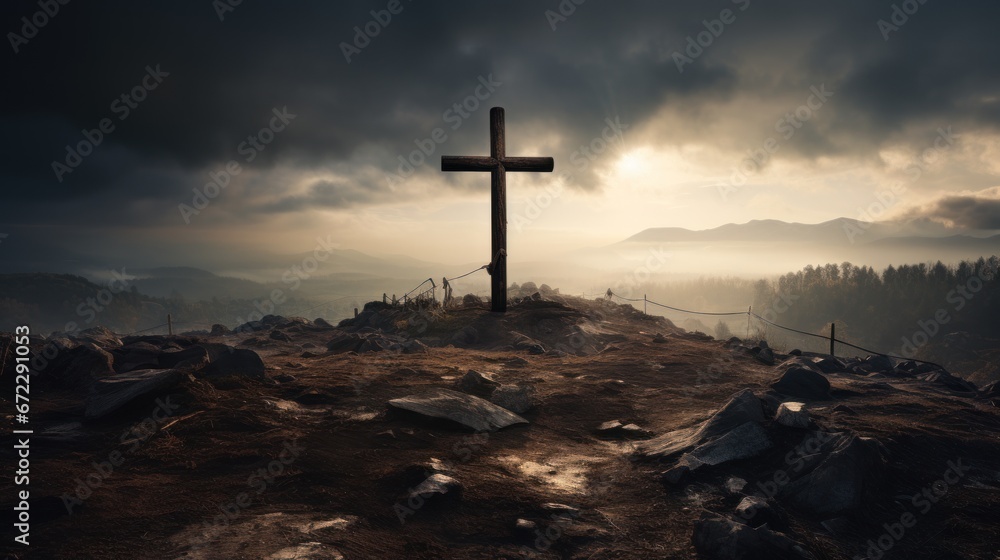 holy cross symbolizing the death and resurrection of Jesus Christ