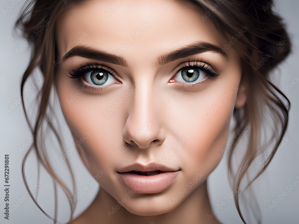 Amazing cute model posing with fashion expression for close up photo Amazing cute model posing with fashion expression for close up photo