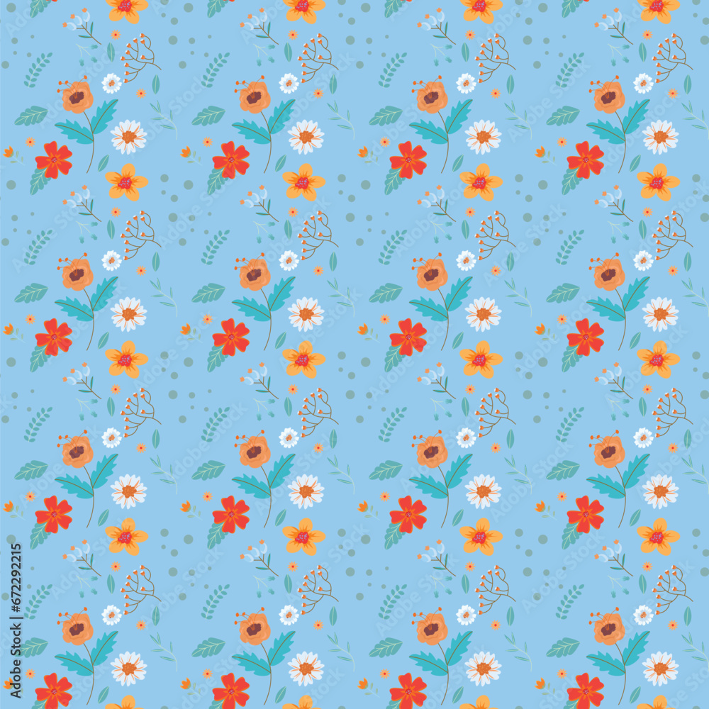 Fototapeta premium Abstract flower pattern background. Vector illustration.