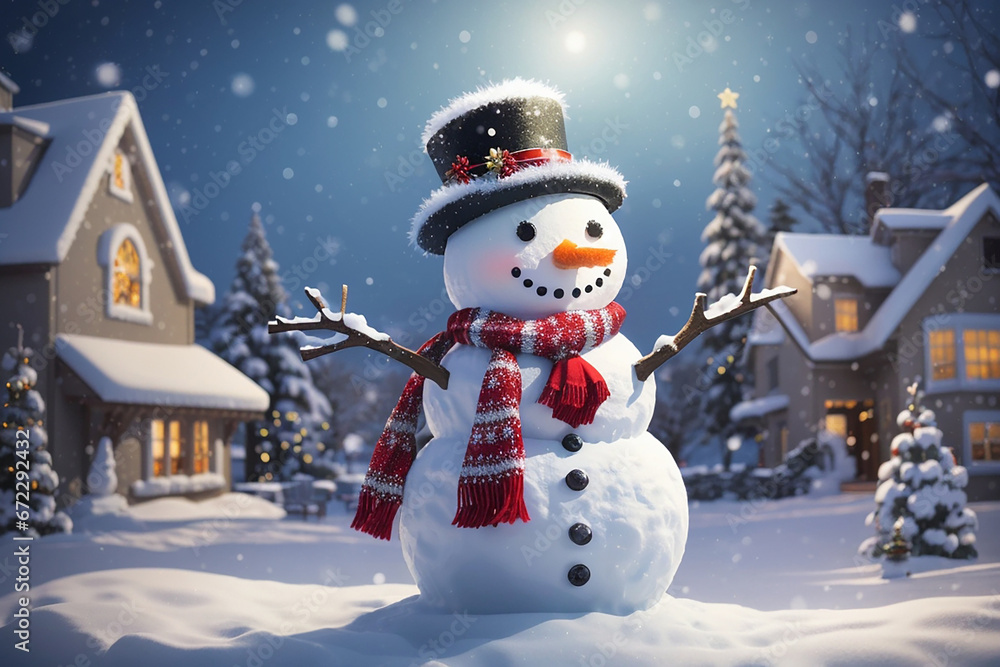 Cute Christmas Snowman with a winter feel