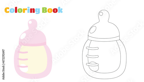 Colouring Book. Bottle for feeding babies.