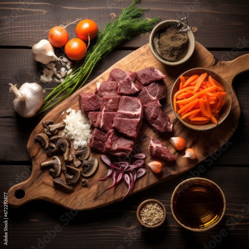Ingredients for beef bourguignon