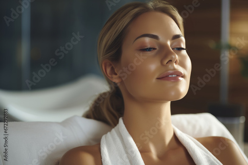 Woman in a high-end beauty salon getting a pampering facial Free Download Woman in a high-end beauty salon getting a pampering facial - GFXLoad