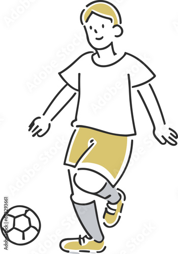 サッカーをする少年のイラスト