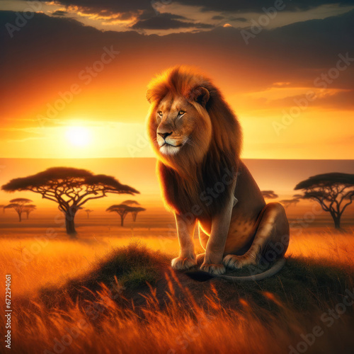 Wildlife Wonders - Majestic Lion in the Savannah