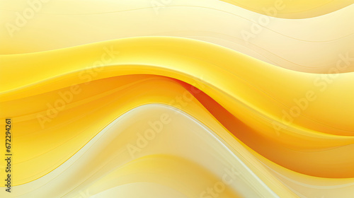  an abstract yellow background with wavy lines and curves in the center. generative ai