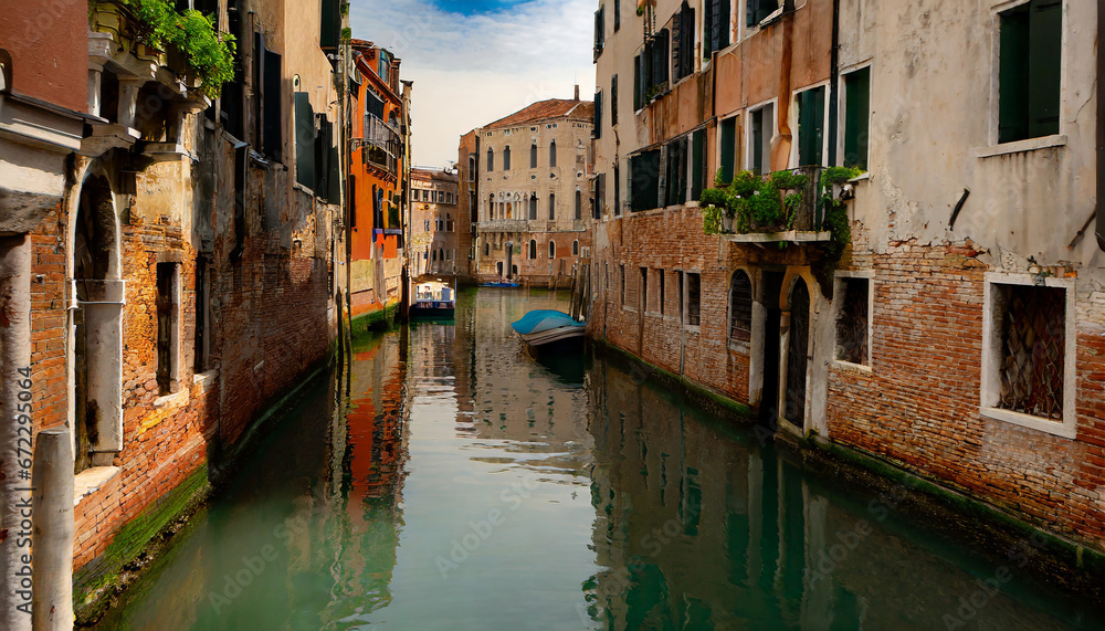 Serene Canal in Venice, Italy