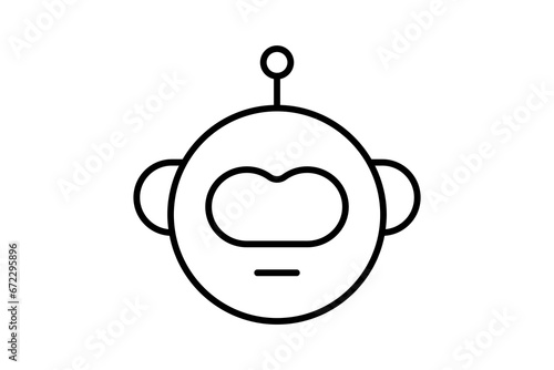 robot head icon. icon related to device, artificial intelligence. line icon style. simple vector design editable