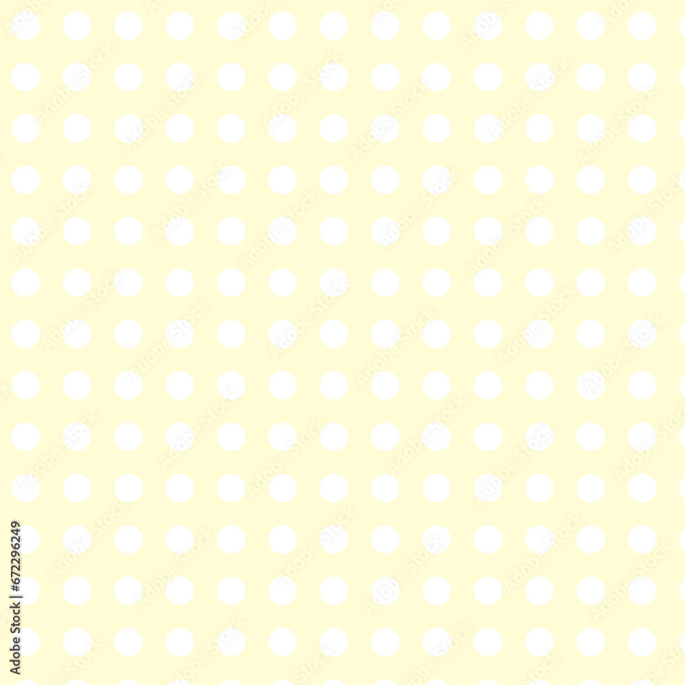 modern simple abstract seamlees white color polka dot pattern art on lemon lite yellow color background