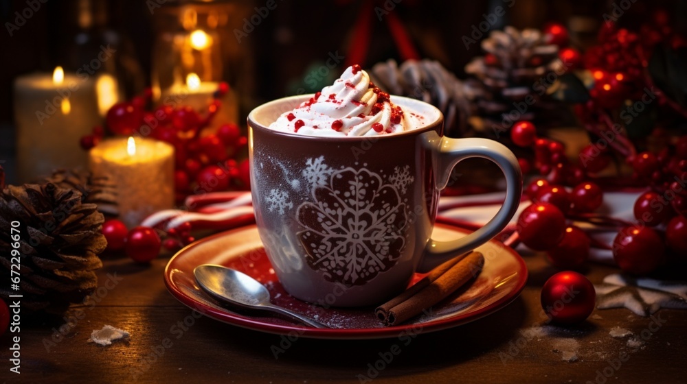 cup of coffee and christmas cookies generated by AI cup of coffee and christmas cookies generated by AI