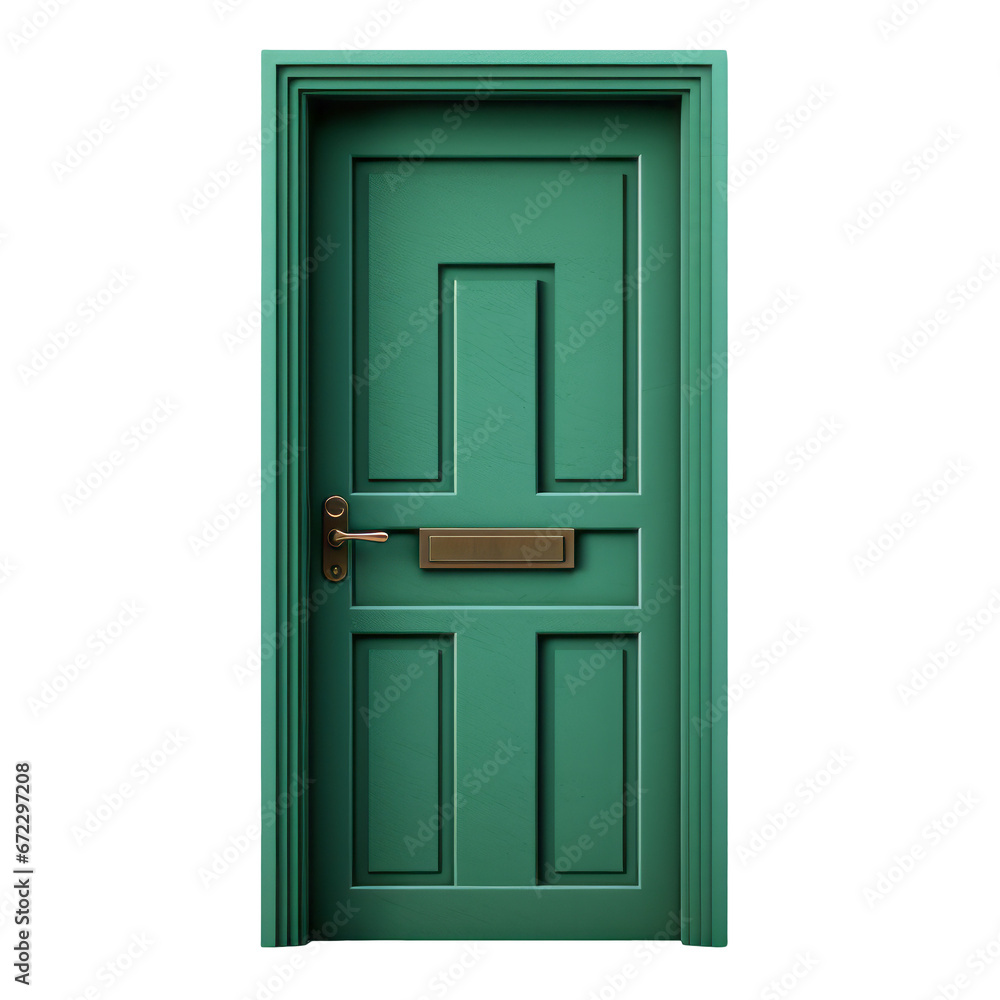 Green door on transparent background Green door on transparent background